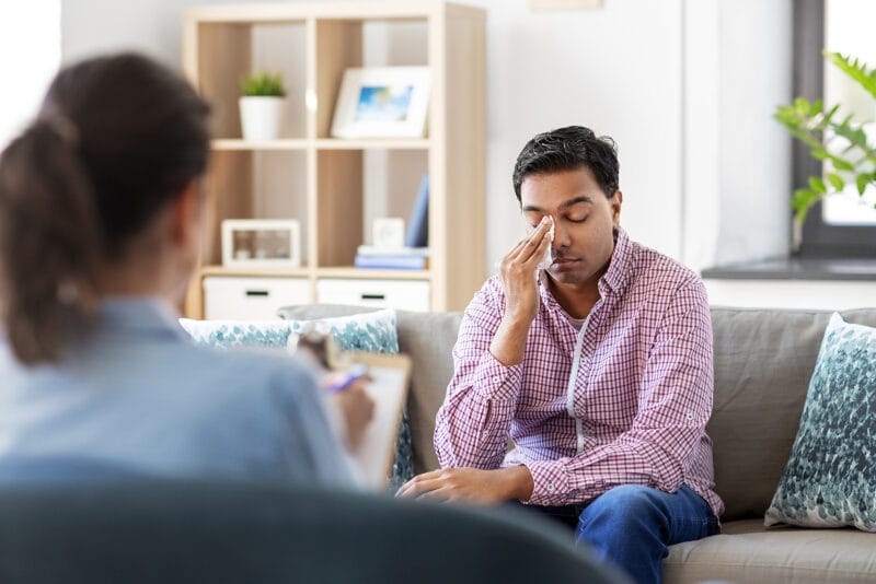 South Asian Man Receiving Counselling